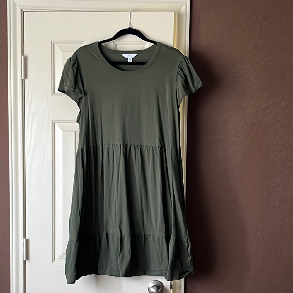 Time and Tru Olive Short Sleeve Dress